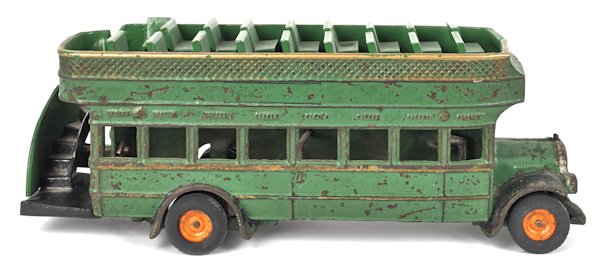 Arcade cast iron Yellow Coach double decker bus: Arcade cast iron Yellow Coach double decker bus, 13 1/2'' l.