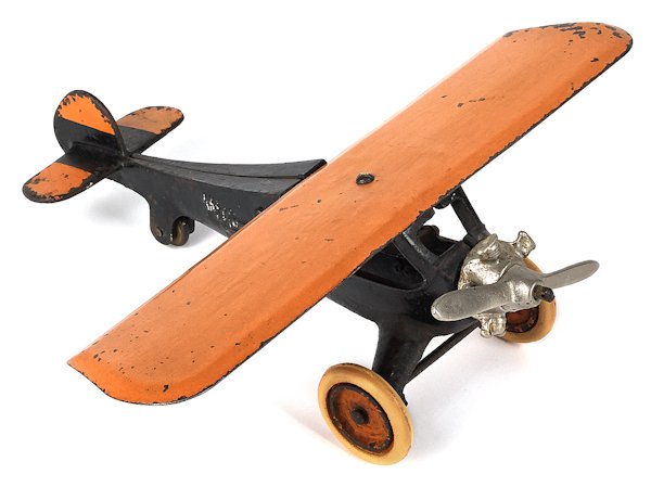 Arcade cast iron The Monocoupe airplane, wingsp: Arcade cast iron The Monocoupe airplane, wingspan - 10 1/2''.
