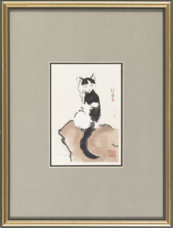 Four Chinese block prints, after Xu Bei-Hong, 5 1: Four Chinese block prints, after Xu Bei-Hong, 5 1/2'' x 3 1/2''.