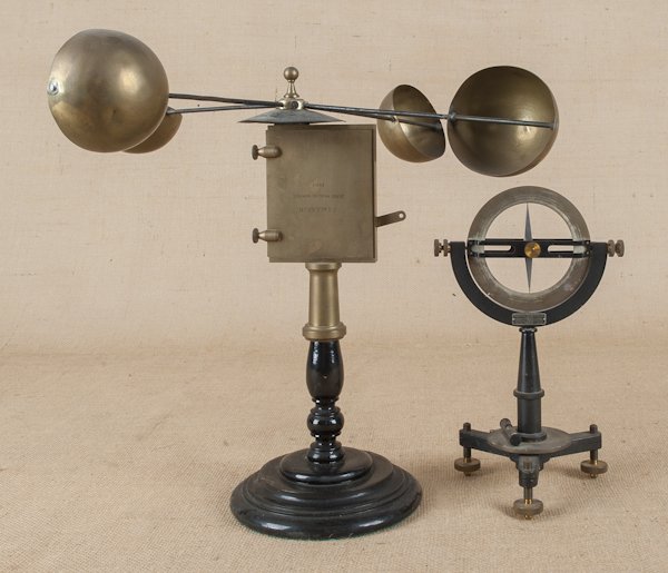 French brass wind gauge by J. Salleron, 15 1/2'' h