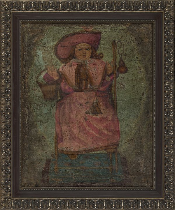 Pair of Spanish Colonial oil on canvas portraits,: Pair of Spanish Colonial oil on canvas portraits, 19th c., 19'' x 15''. Provenance: From the Collection of Ellen Lawther Pierce, Dallas, Texas.
