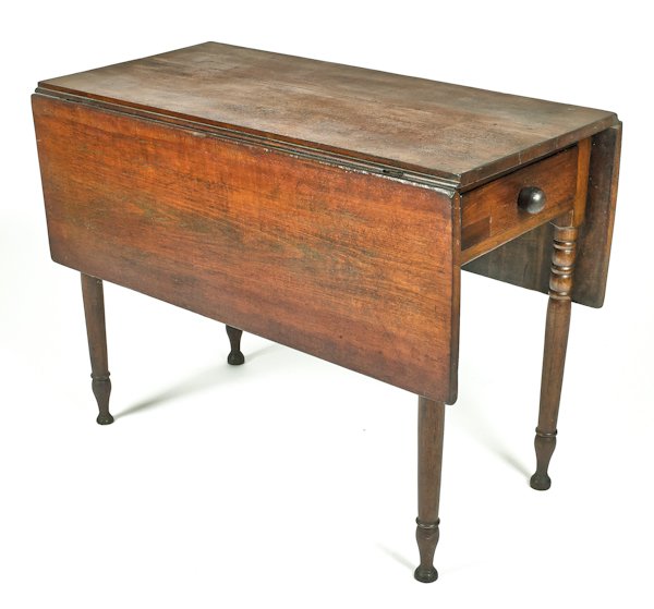 Pennsylvania Sheraton walnut pembroke table, ca.: Pennsylvania Sheraton walnut pembroke table, ca. 1825, 29 1/4'' h., 20'' w., 40'' d.