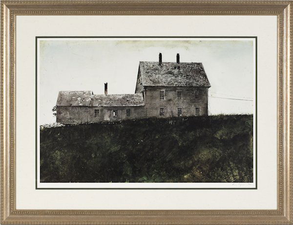 Andrew Wyeth (American 1917-2009), collotype ti: Andrew Wyeth (American 1917-2009), collotype titled Olson House, signed lower right, numbered 138/300, 22'' x 32''.