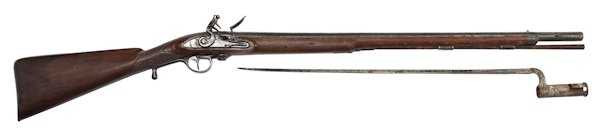 Ferguson breech loading rifle made by Durs Egg,: Ferguson breech loading rifle made by Durs Egg, .65 cal., 31.5'' round rifled barrel with bayonet. Provenance: George C. Neuman.