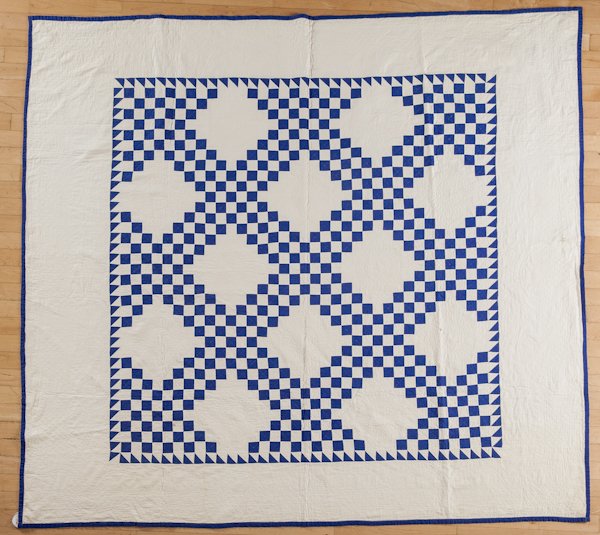 Lancaster County, Pennsylvania Amish Irish chain: Lancaster County, Pennsylvania Amish Irish chain pieced quilt, ca. 1930, with sawtooth border, 83 1/2'' x 77''.