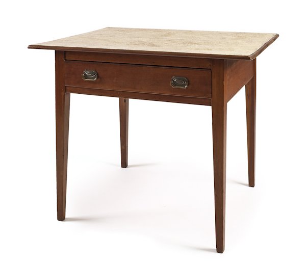 Pennsylvania Hepplewhite cherry tavern table, ca.: Pennsylvania Hepplewhite cherry tavern table, ca. 1830, 29 1/2'' h., 36'' w.