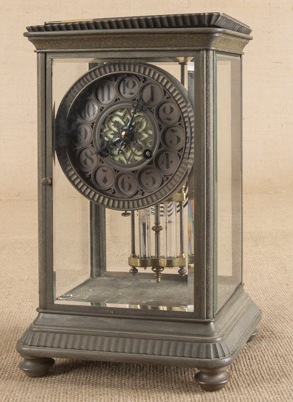 Japy Freres French crystal regulator mantel clock: Japy Freres French crystal regulator mantel clock, 19th c., 11 1/4'' h.