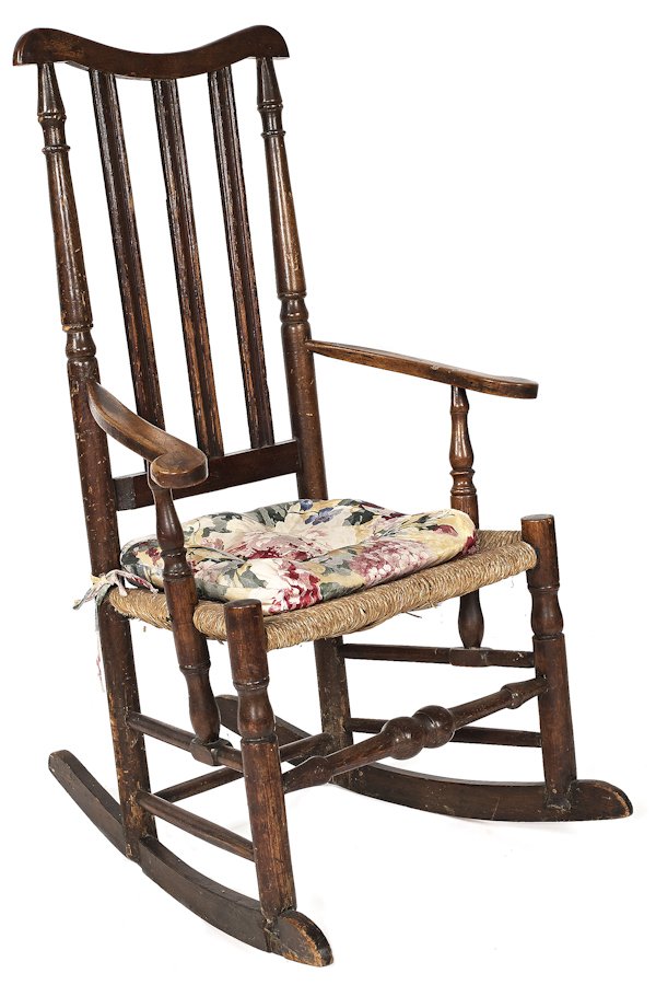 William & Mary banisterback rocking armchair.: William & Mary banisterback rocking armchair.