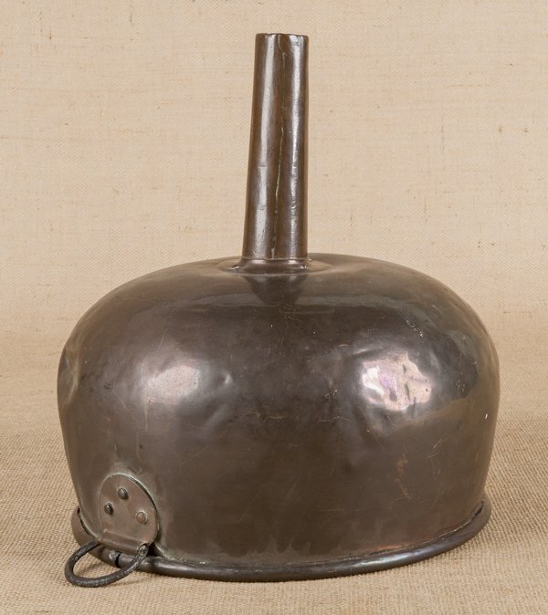 Dovetailed copper funnel, 19th c., 13'' h.: Dovetailed copper funnel, 19th c., 13'' h.