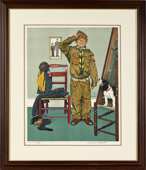 Norman Rockwell (American 1894-1978), signed limi: Norman Rockwell (American 1894-1978), signed limited edition print, Can't Wait, A. P. edition 6/35, 25'' x 20''.