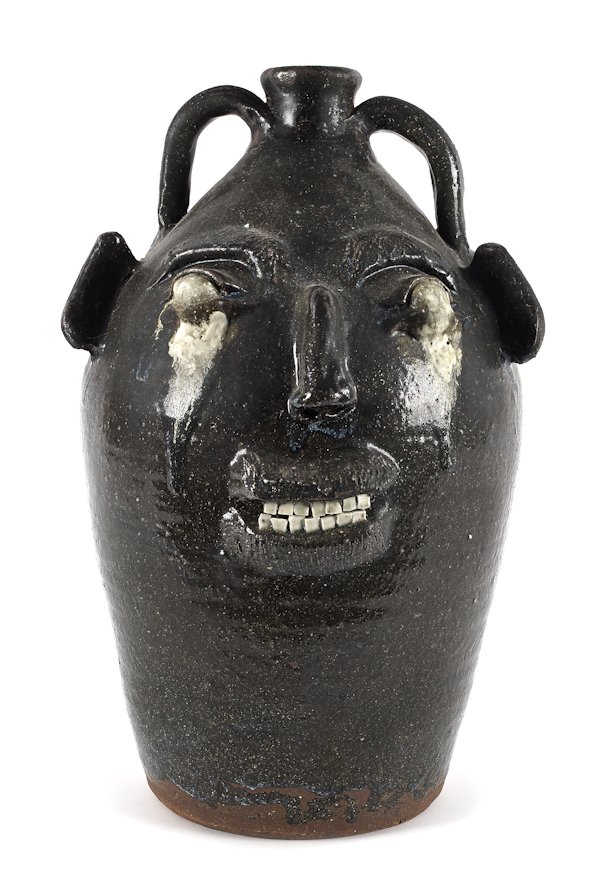 Large B. B. Craig, Vale, North Carolina stonewar: Large B. B. Craig, Vale, North Carolina stoneware face jug, stamped on base, 19 1/2'' h.