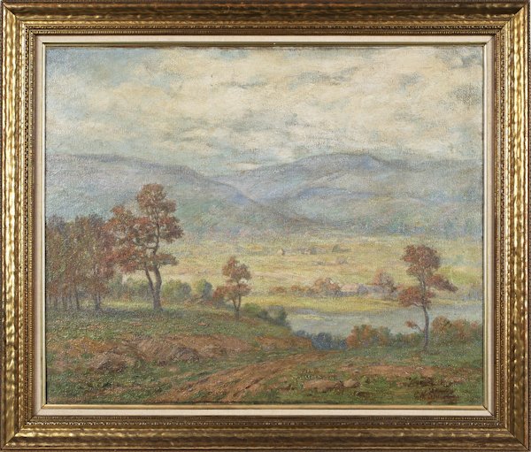 C. H. Sherman (American 1846-1926),: Christopher High Shearer (American 20th c.), oil on canvas landscape, signed lower right and dated 1911, 20'' x 25''.
