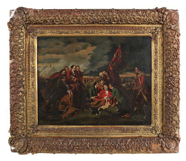 After Benjamin West, early well executed versio: After Benjamin West, early well executed version of his iconic Death of General Wolfe, 15'' x 19''.