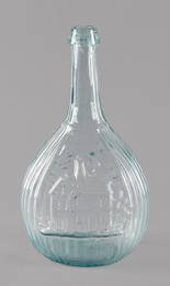 Blown aqua glass Jenny Lind bottle, 19th c., 10''