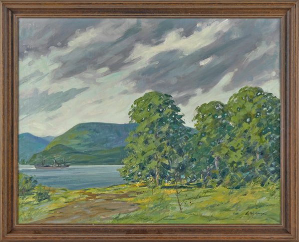 Anton Kamp (American 1898-1984/85), oil on canvas: Anton Kamp (American 1898-1984/85), oil on canvas landscape, signed lower right, 22'' x 28''. Provenance: The Estate of Kristina Barbara Johnson, Princeton, NJ.