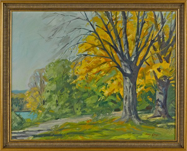 Anton Kamp (American 1898-1984/85), oil on canvas: Anton Kamp (American 1898-1984/85), oil on canvas landscape, signed lower right, 22'' x 28''.
