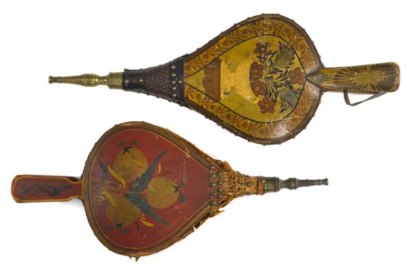 Two painted bellows, 19th c.: Two painted bellows, 19th c.