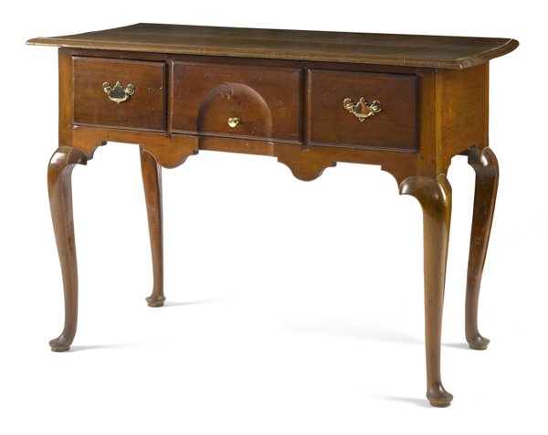 New England Queen Anne maple highboy base, ca. 17: New England Queen Anne maple highboy base, ca. 1765, 30'' h., 40 3/4'' w.