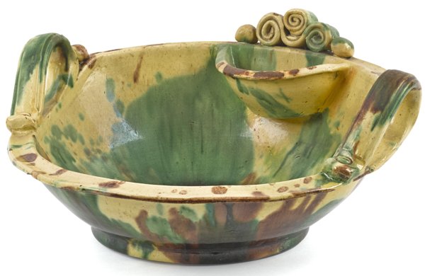 Shenandoah Valley, Virginia redware bowl, 19th c: Shenandoah Valley, Virginia redware bowl, 19th c., attributed to the Eberly Pottery, 6 3/4'' h., 16'' w.