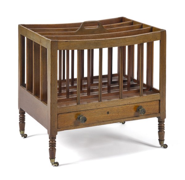 Regency mahogany canterbury, ca. 1820, 23'' h., 22: Regency mahogany canterbury, ca. 1820, 23'' h., 22'' w.