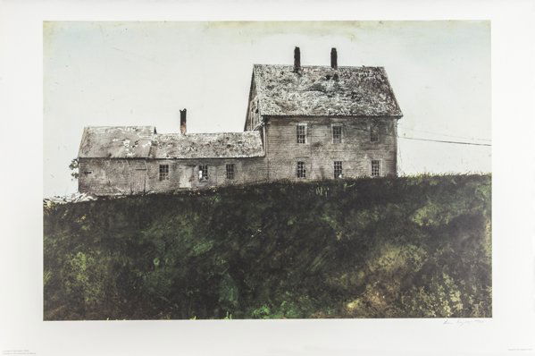 Andrew Wyeth signed lithograph, titled Olsons',: Andrew Wyeth signed lithograph, titled Olsons', pub. 1992, 148/300, 21'' x 31 1/4''.