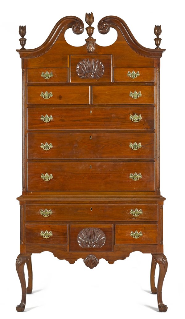 Chippendale style walnut highboy, 82 1/2'' h., 39: Chippendale style walnut highboy, 82 1/2'' h., 39 1/2'' w.