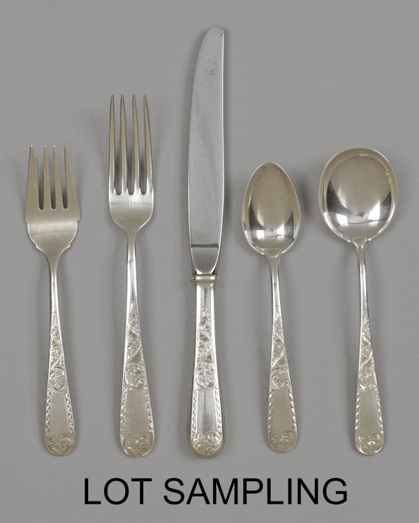 S. Kirk & Sons sterling silver flatware service,: S. Kirk & Sons sterling silver flatware service, sixty-eight pcs., 78 ozt.