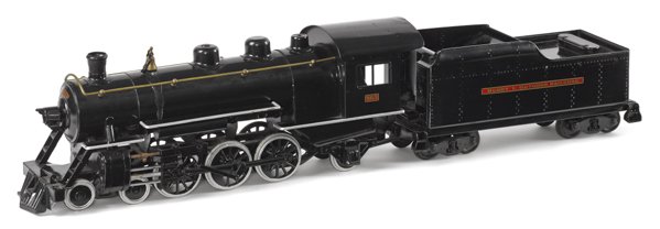 Buddy L pressed steel outdoor train set, to inclu: Buddy L pressed steel outdoor train set, to include a #963 Engine, 27'' l., and Tender.