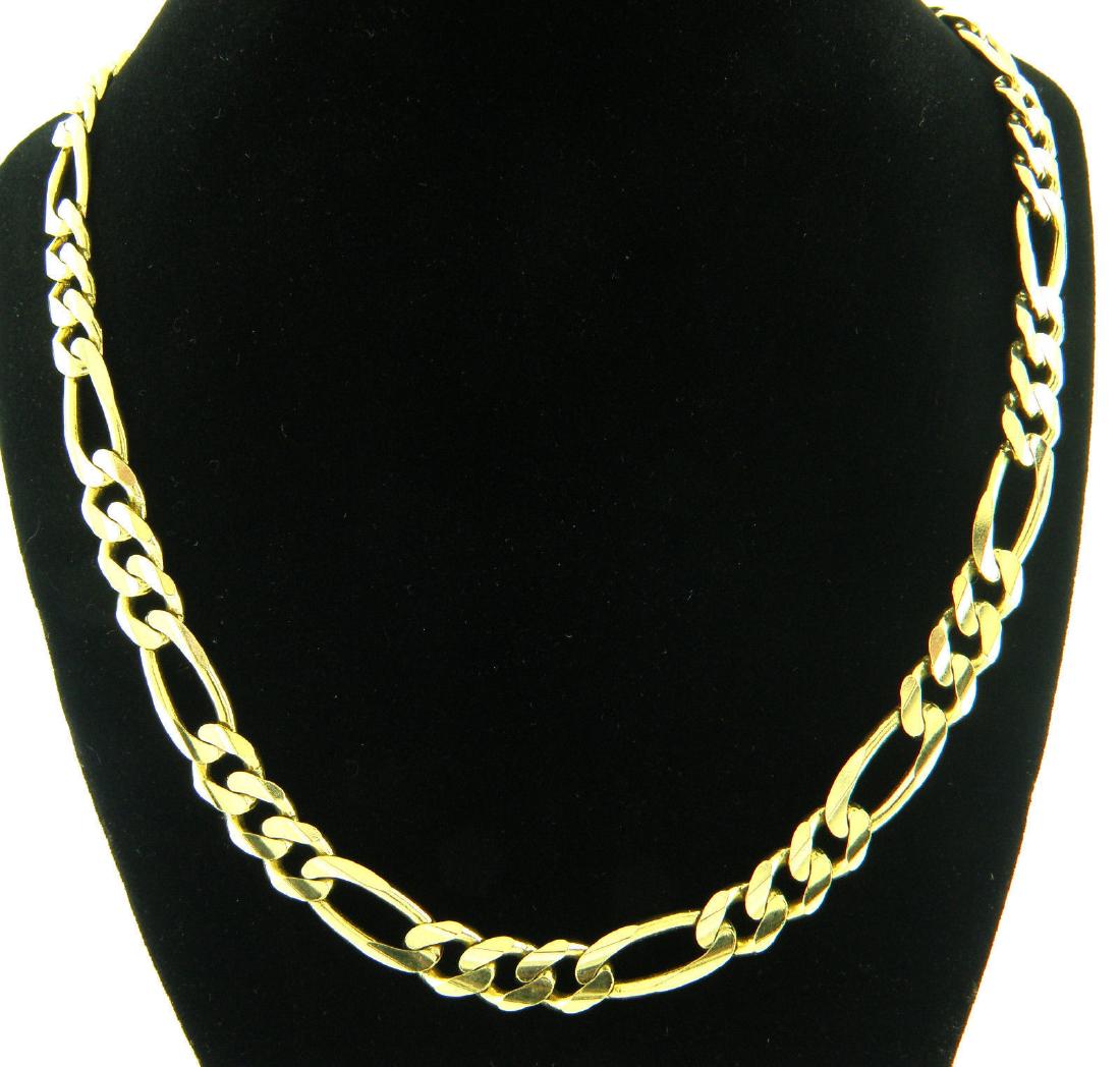 14K YELLOW GOLD CHAIN, 24" UNISEX FIGARO NECKLACE 9.5mm (1 of 2)
