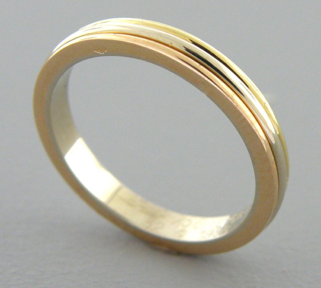 CARTIER 18K TRI-COLOR YELLOW WHITE ROSE GOLD RING (1 of 2)