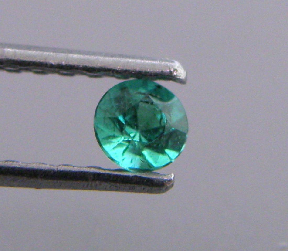 3mm ROUND CUT NATURAL COLOMBIAN EMERALD: LOOSE NATURAL COLOMBIAN EMERALD ROUND CUT Sale is for 1 round cut natural Emerald Emeralds measures 3mm in diameter If you want matching pair please let me know. New, never used before