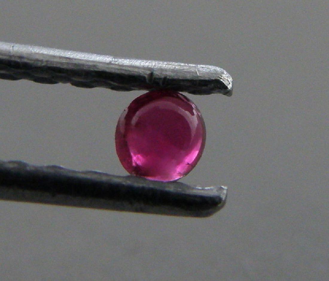 3.5mm ROUND CABOCHON NATURAL PIGEON BLOOD RUBY (1 of 1)