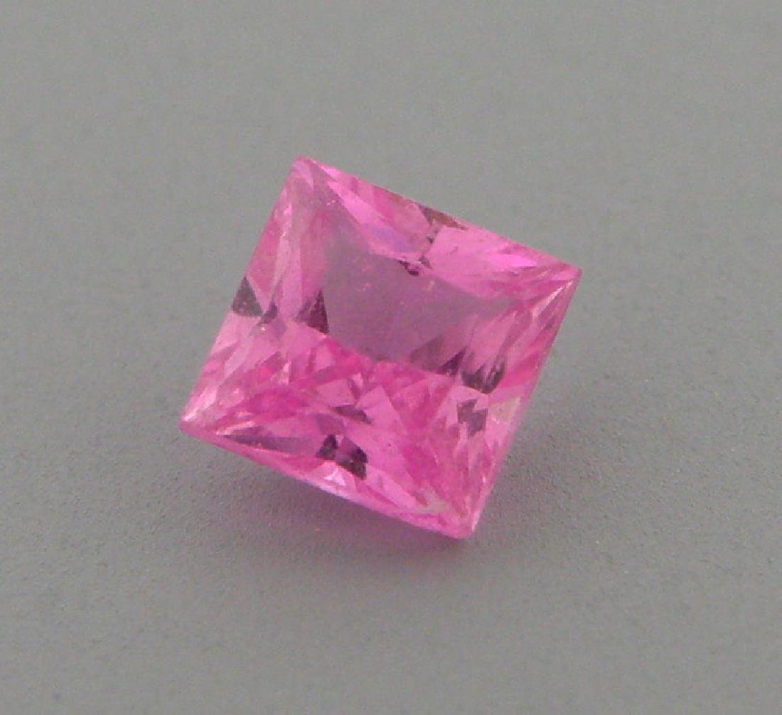 0.60ct PRINCESS CUT NATURAL UNTREATED HOT PINK SAPPHIRE (1 of 2)