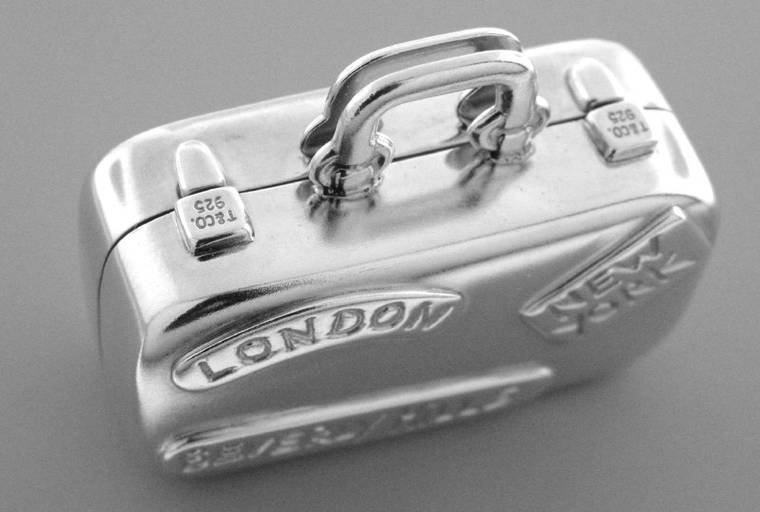 Tiffany & Co. Silver Suitcase Luggage Bag Pill Box