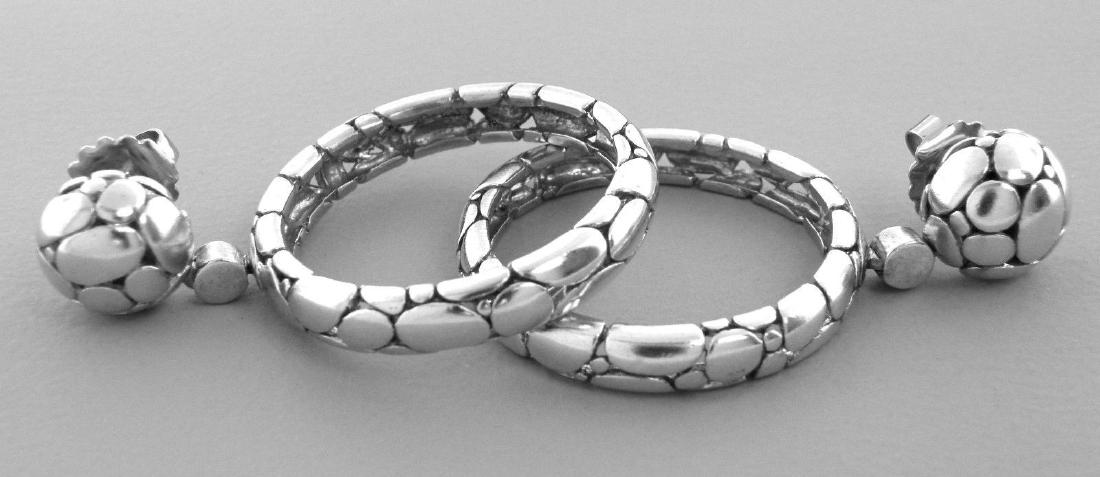 JOHN HARDY STERLING SILVER HUGE DANGLE HOOP EARRINGS (1 of 2)