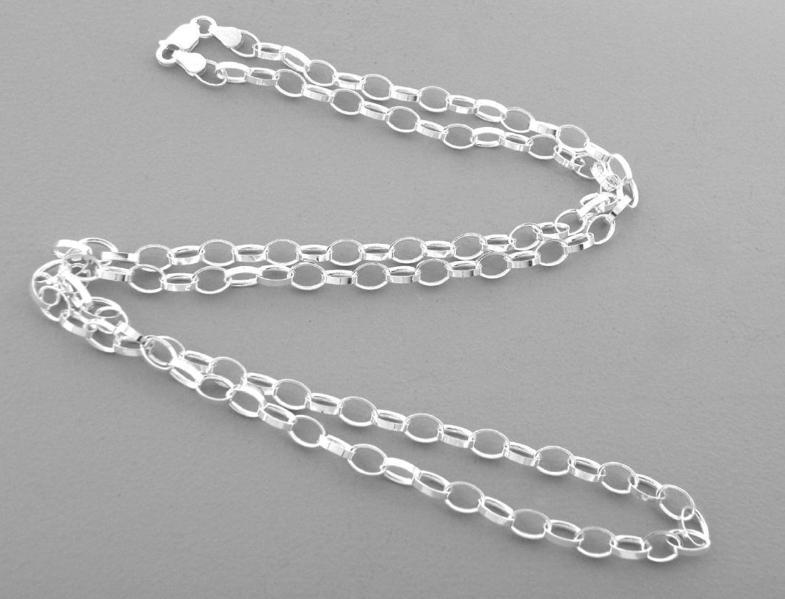 STERLING SILVER OVAL LINK CHAIN CHARM NECKLACE 5MM -20" (1 of 2)
