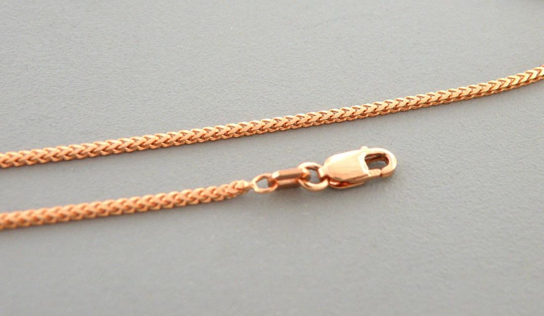 NEW 14K ROSE GOLD SOLID FRANCO CHAIN NECKLACE 1mm - 18" (1 of 2)