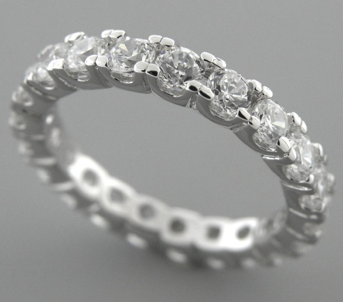 NEW STERLING SILVER CZ FULL ETERNITY WEDDING BAND RING (1 of 2)