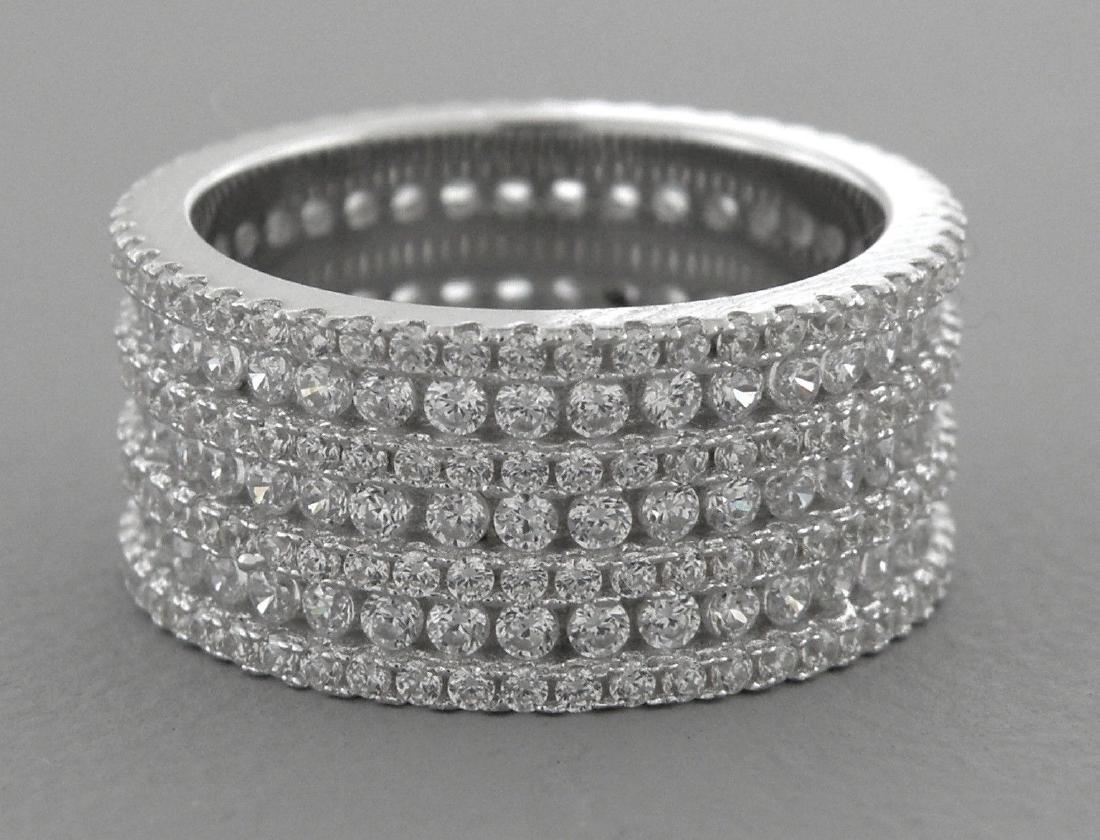 NEW STERLING SILVER PAVE CZ FULL ETERNITY WIDE RING (1 of 2)