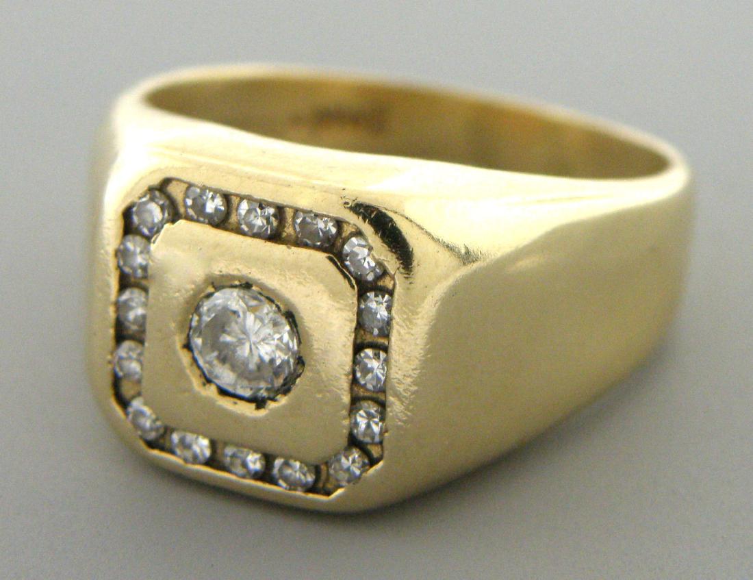 VINTAGE 14K YELLOW GOLD MENS DIAMOND RING