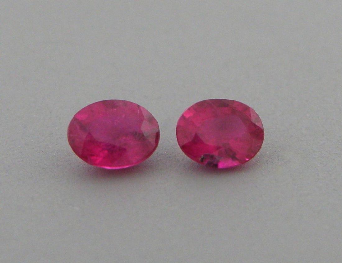 6x4mm OVAL CUT MATCHING PAIR LOOSE NATURAL RUBY (1 of 1)