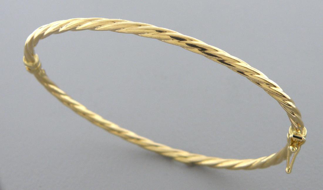 NEW 14K YELLOW GOLD LADIES TWIST ROPE BANGLE BRACELET (1 of 2)