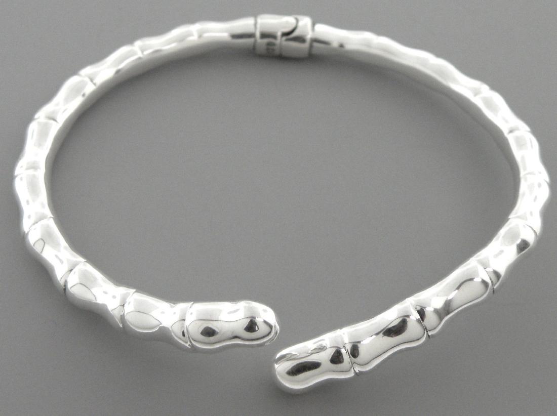 NEW STERLING SILVER CROSSOVER BAMBOO BANGLE BRACELET (1 of 2)