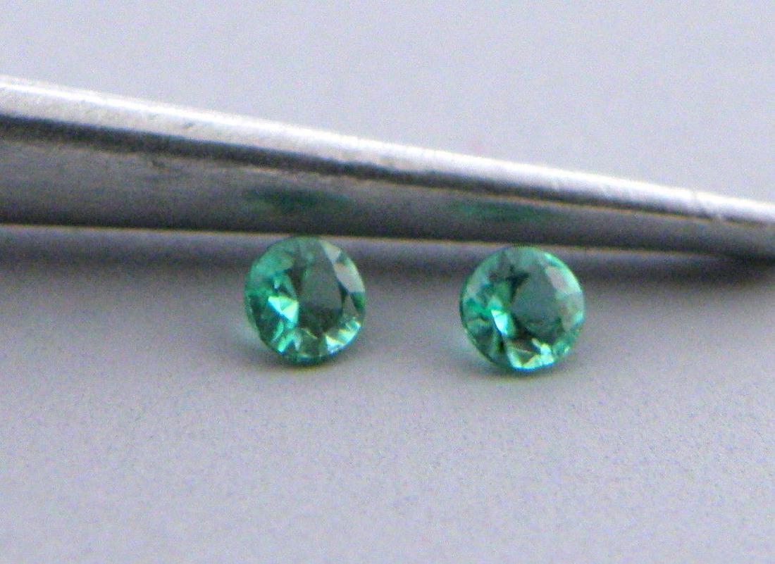 3.5mm MATCHING PAIR ROUND COLOMBIAN EMERALD NATURAL: Sale is for 2 round cut natural Emeralds Matching pair Emeralds measures 3.5mm in diameter New, never used before