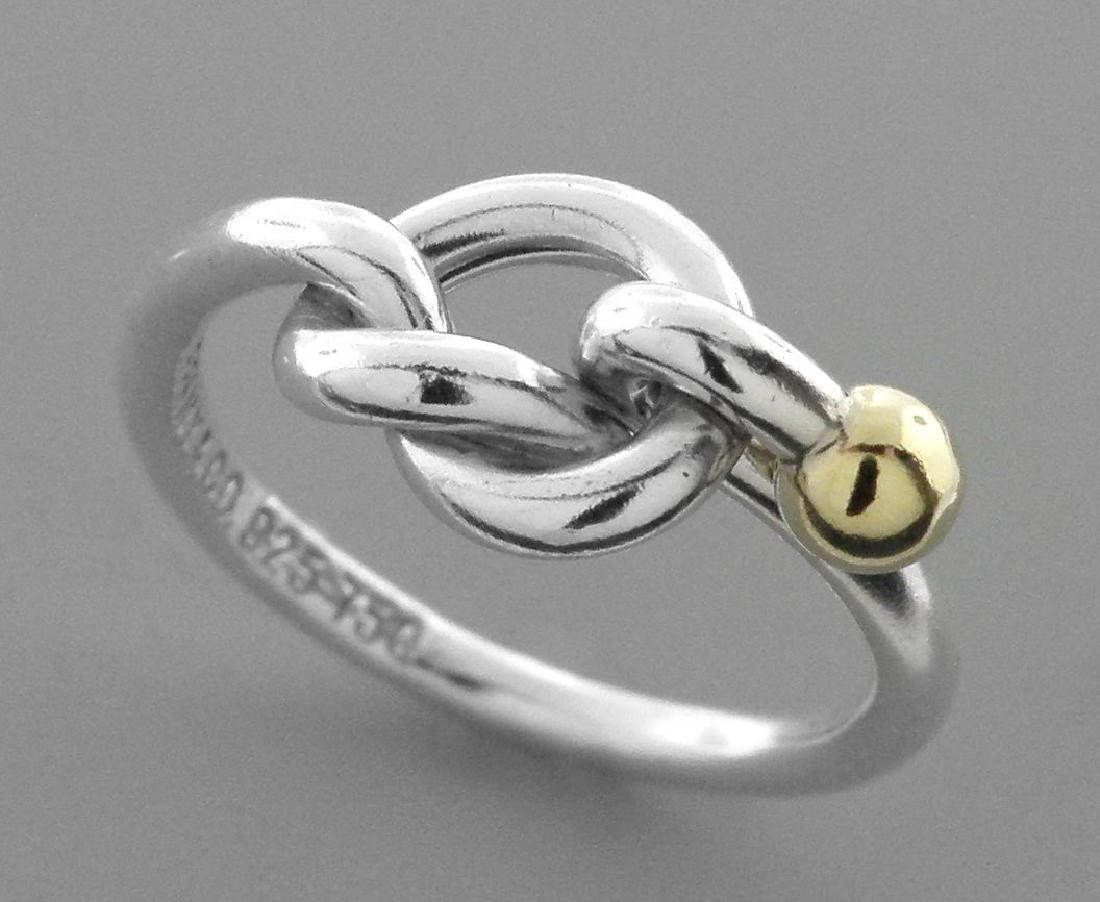 TIFFANY & Co. 18K GOLD STERLING SILVER KNOT RING (1 of 2)