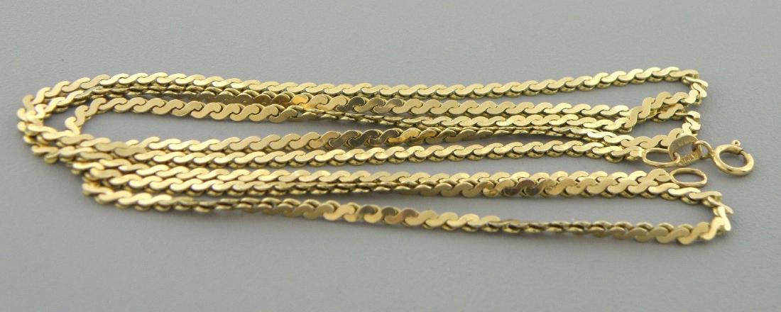 VINTAGE 14K YELLOW GOLD S LINK, 25" NECKLACE CHAIN 8.1g (1 of 2)