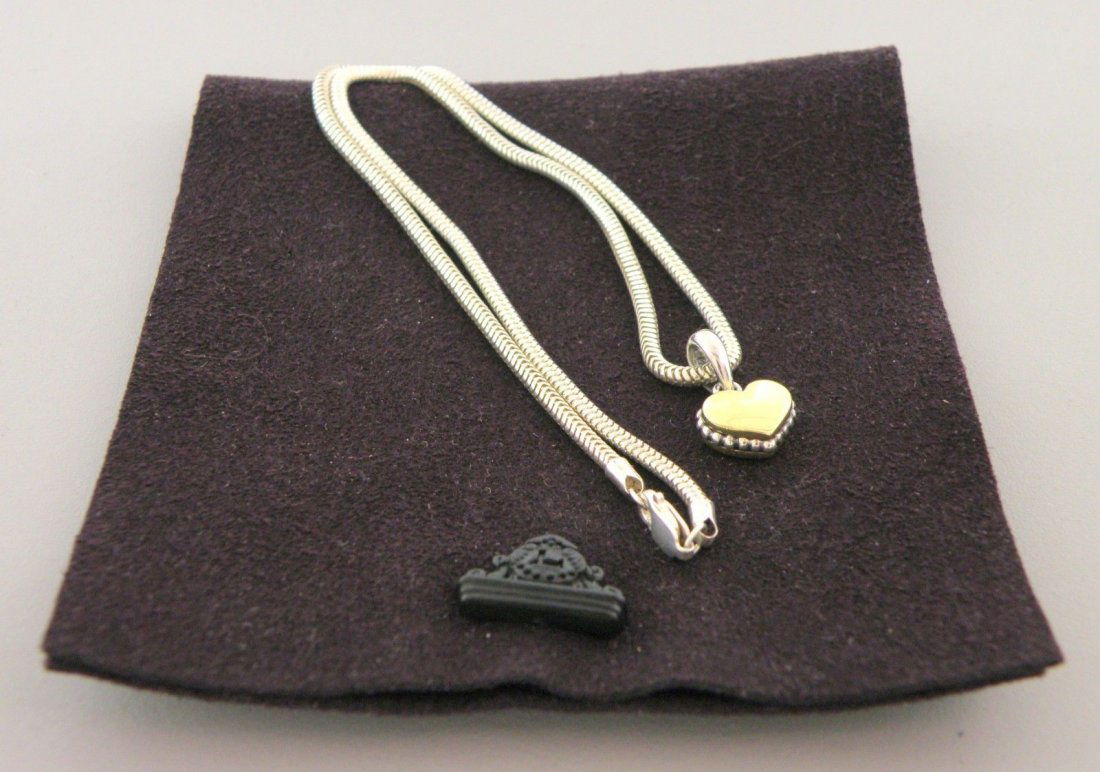 LAGOS CAVIAR 18K GOLD STERLING SILVER PUFFED HEART (1 of 2)
