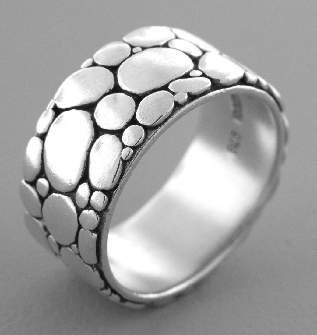 JOHN HARDY STERLING SILVER LARGE PEBBLE BAND RING (1 of 2)