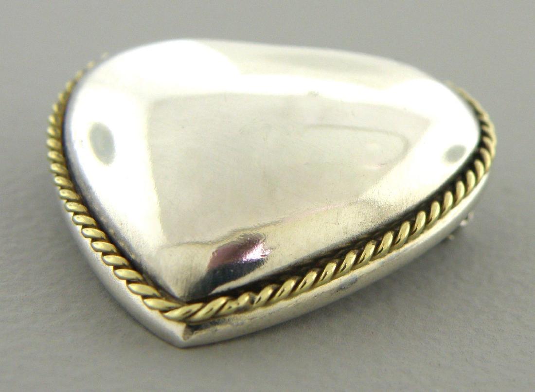 TIFFANY & Co. 18K STERLING SILVER HEART PIN BROOCH (1 of 2)