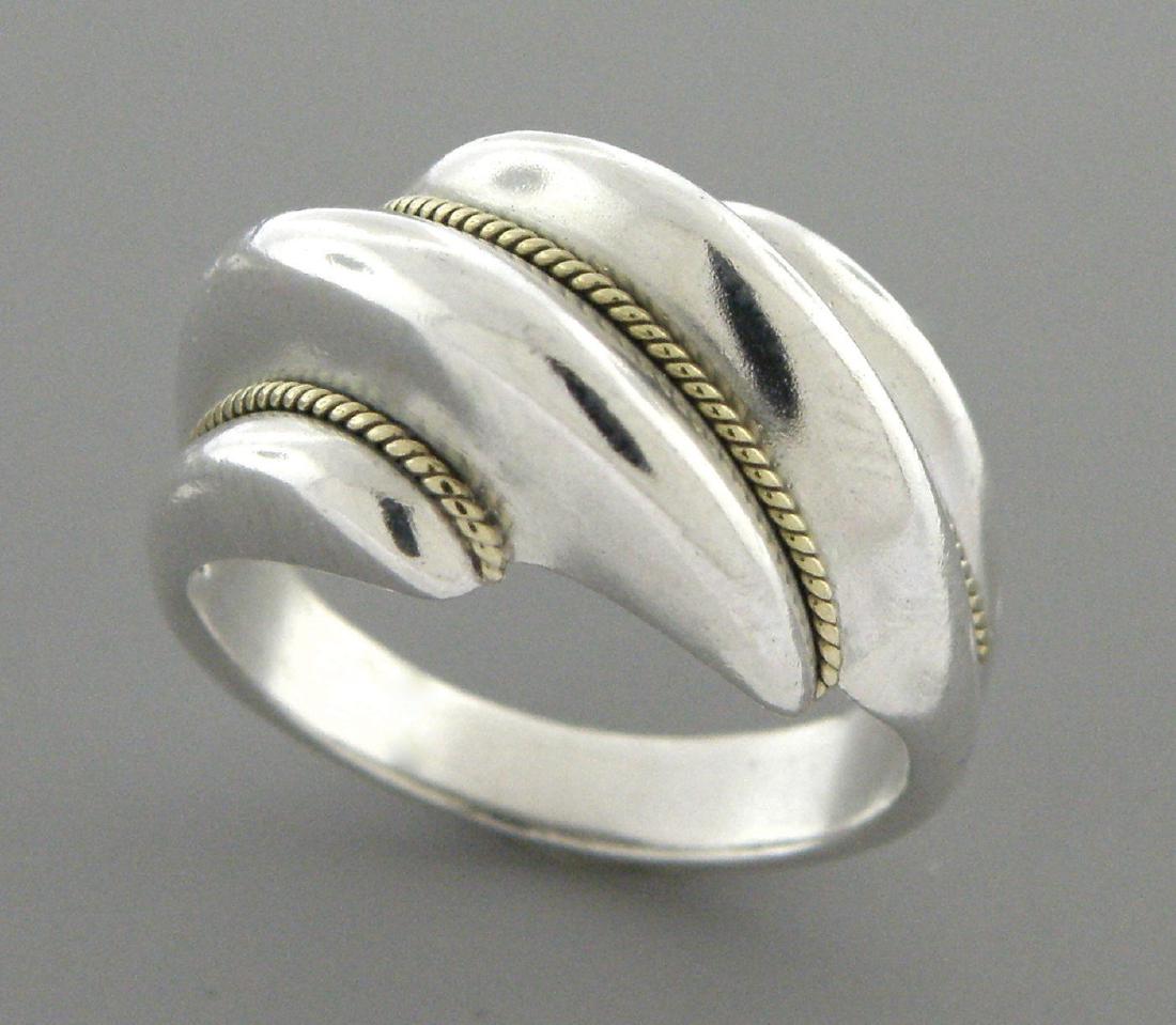 TIFFANY & Co. 18K STERLING SILVER WIRE TWIST DOME RING (1 of 2)